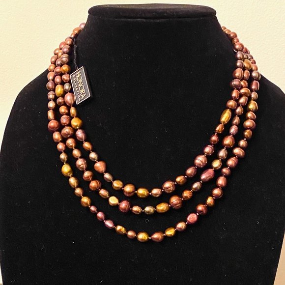 36" Honora Rich Brown Cultured Pearl Necklace, NWT - Picture 8 of 11